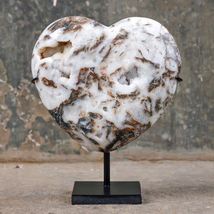 Wonderful Zebra Crystal Heart-Shaped on a custom stand CH/003