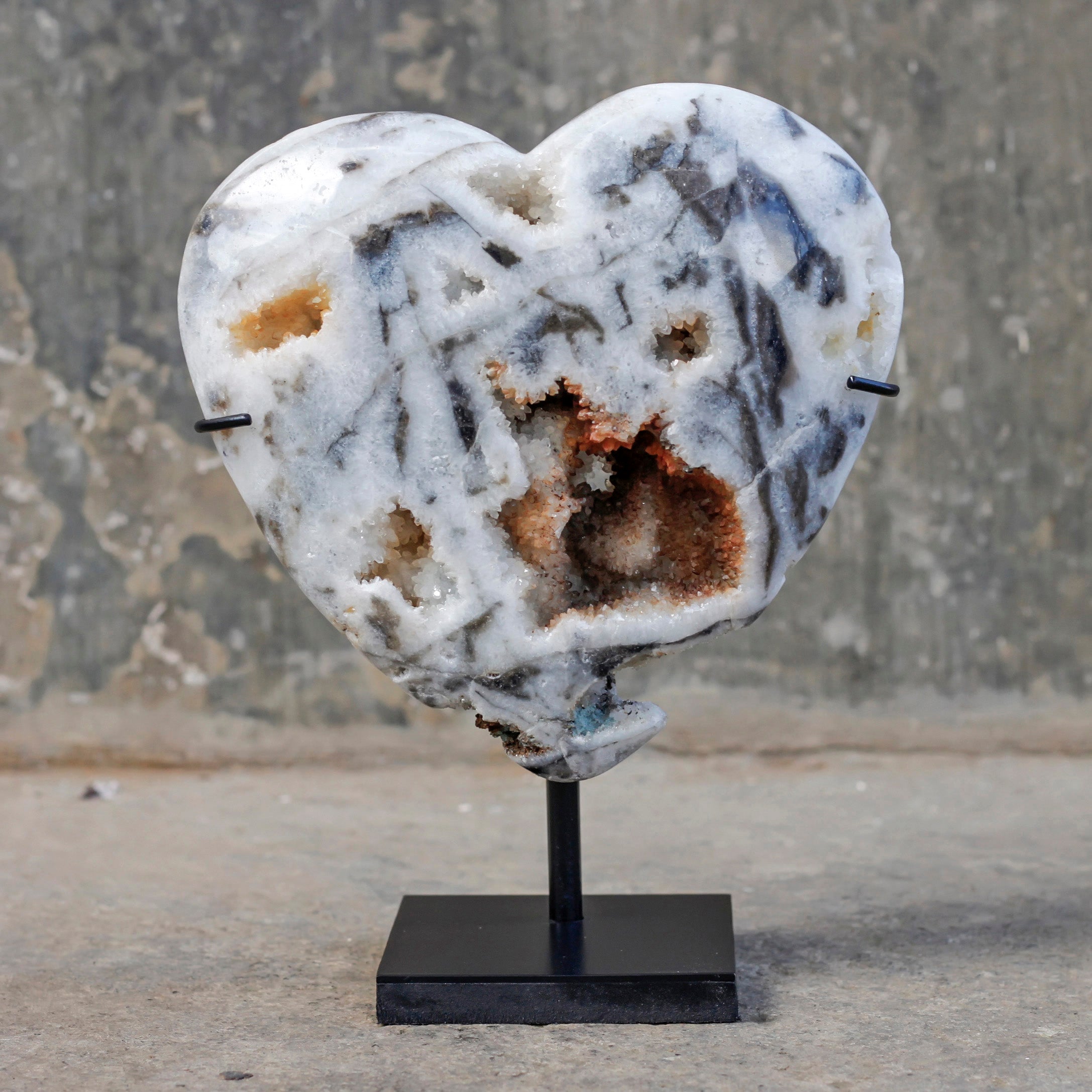 Wonderful Zebra Crystal Heart-Shaped on a custom stand CH/004