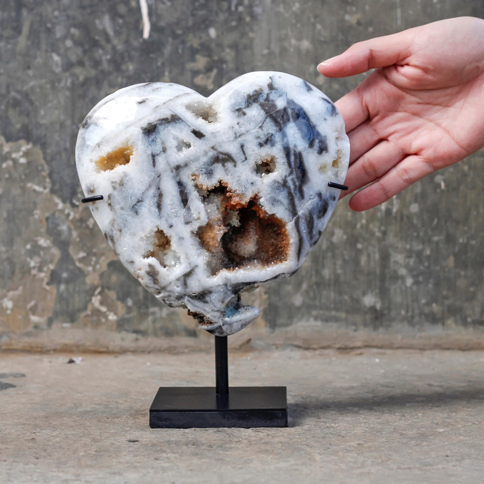 Wonderful Zebra Crystal Heart-Shaped on a custom stand CH/004