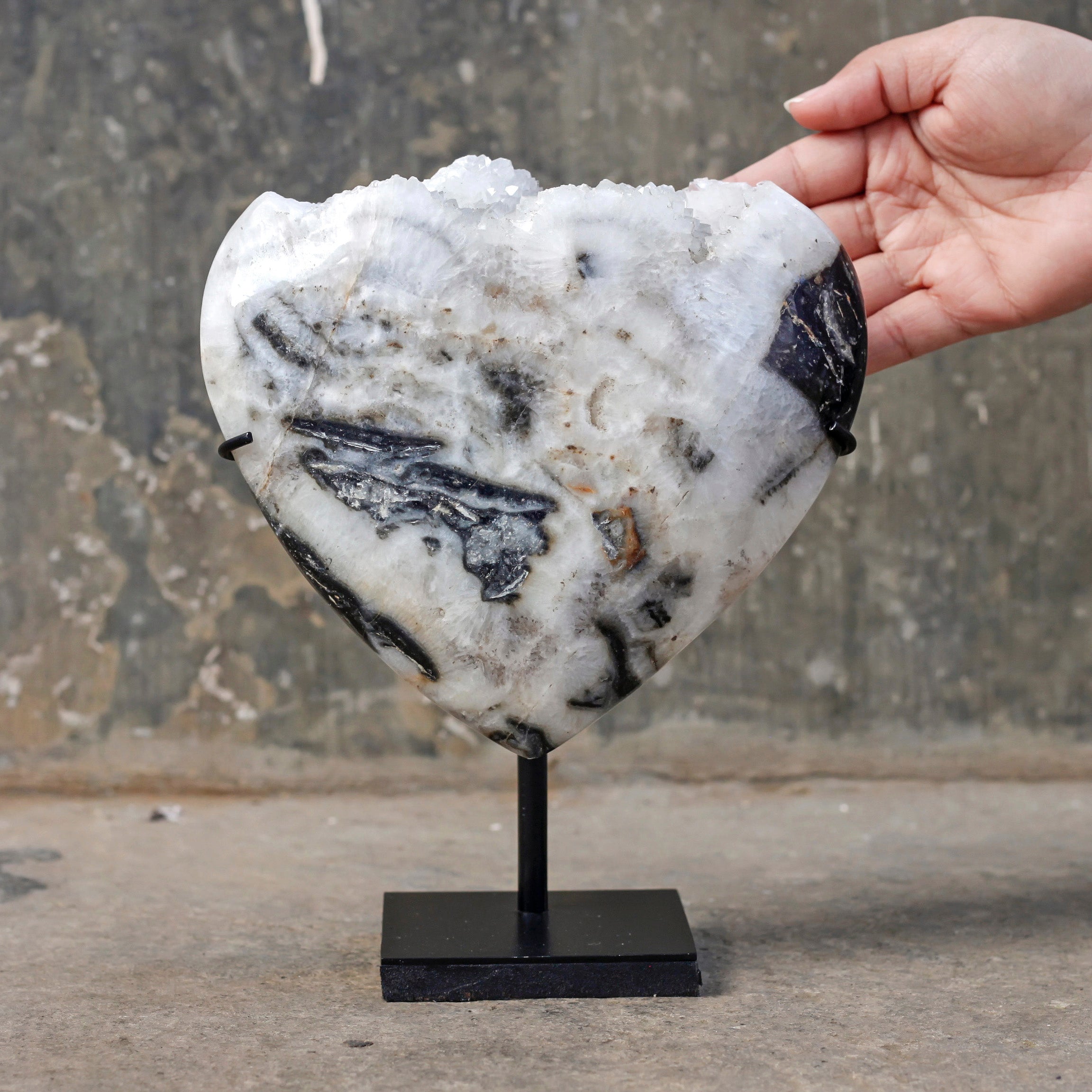 Wonderful Zebra Crystal Heart-Shaped on a custom stand CH/006