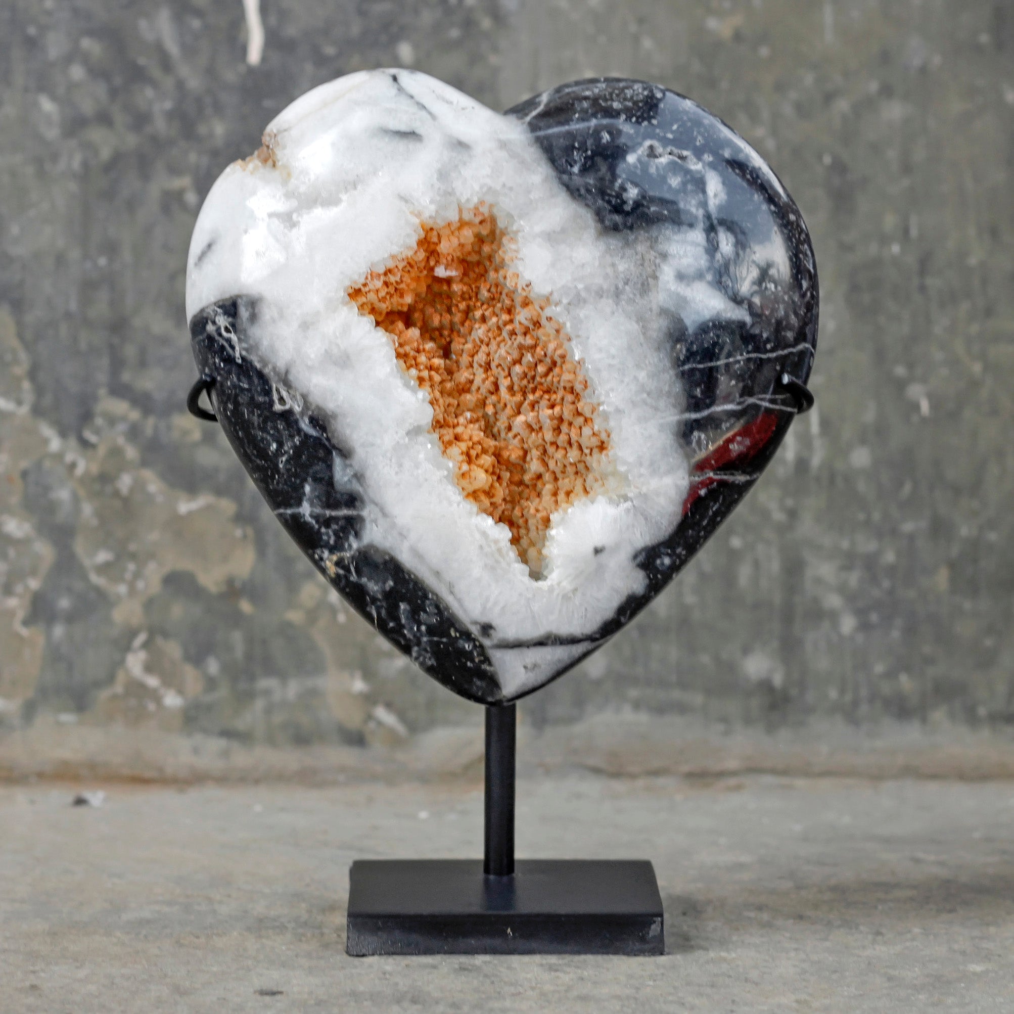 Wonderful Zebra Crystal Heart-Shaped on a custom stand CH/024