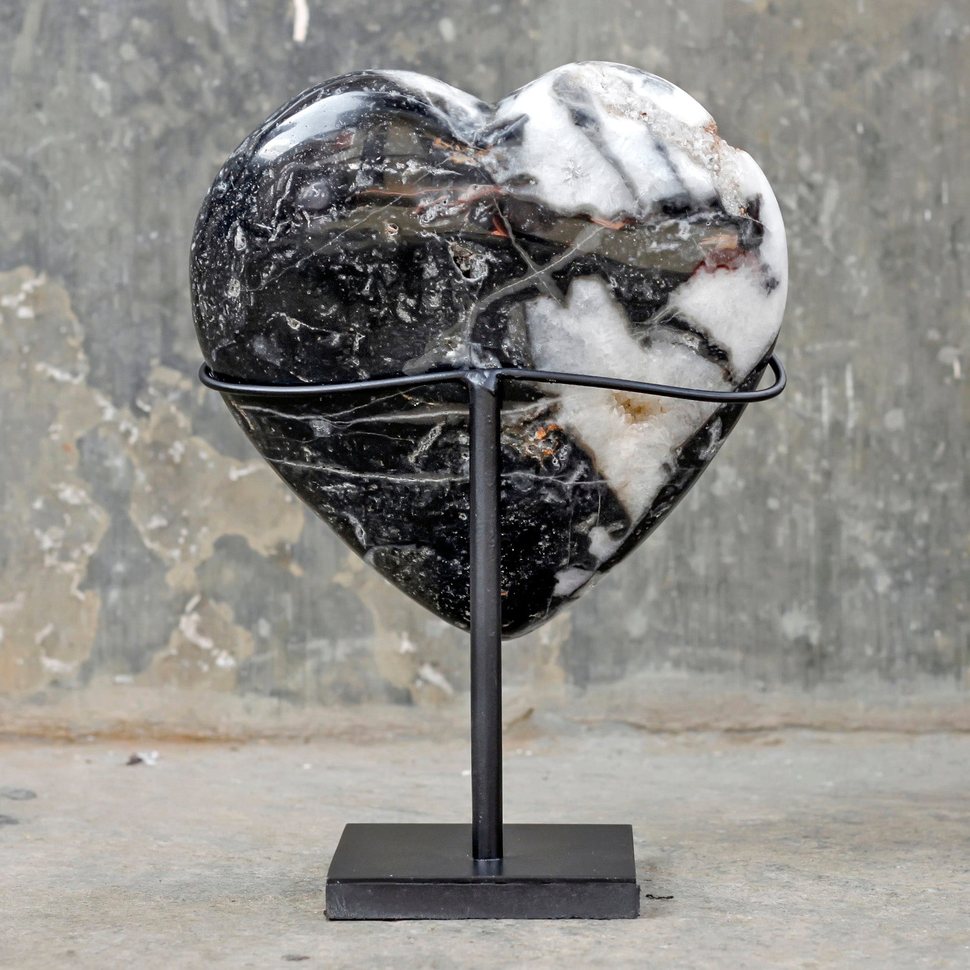 Wonderful Zebra Crystal Heart-Shaped on a custom stand CH/024