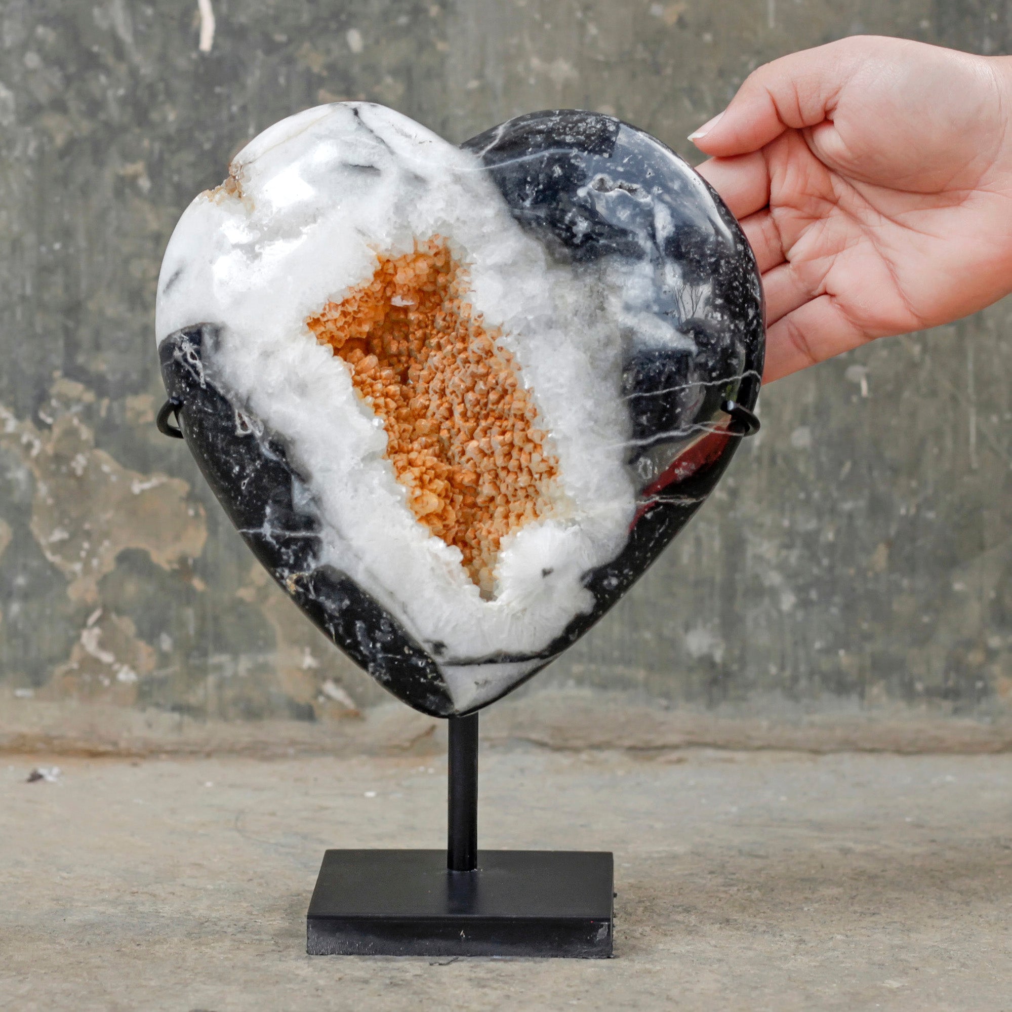 Wonderful Zebra Crystal Heart-Shaped on a custom stand CH/024