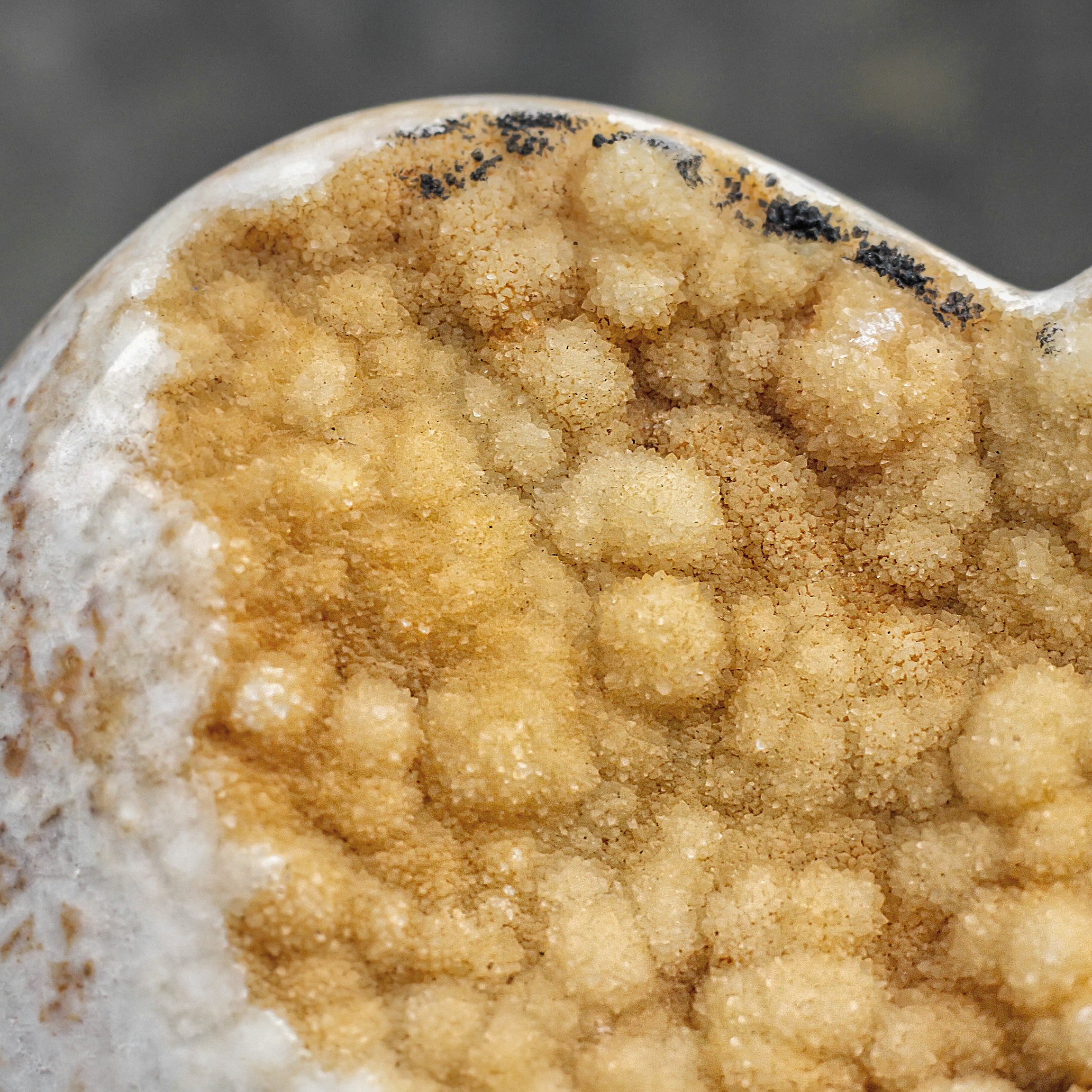 Stunning Heart Shape of Yellow Crystal Rock on a custom stand CH/081