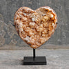 Stunning Heart Shape of Yellow Crystal Rock on a custom stand CH/089