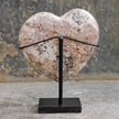 Stunning Heart Shape of Yellow Crystal Rock on a custom stand CH/059