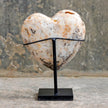 Stunning Heart Shape of Yellow Crystal Rock on a custom stand CH/058