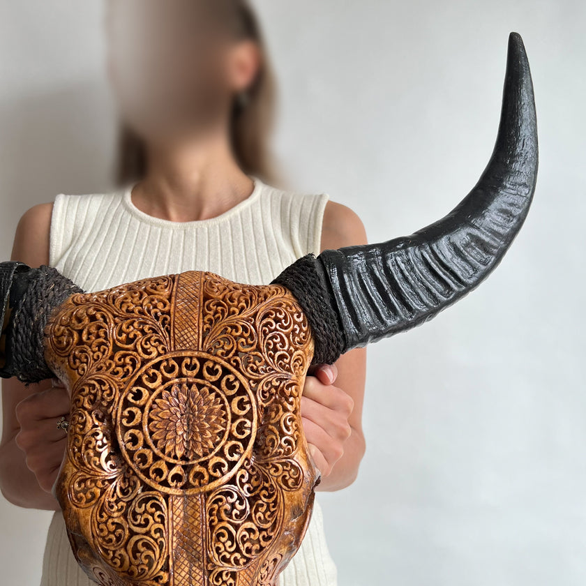 Real Carved Buffalo Skull 20/EX/236