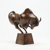 Cubist Bull Brushed Brown on a Base