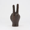 Hand Peace Brown Brass