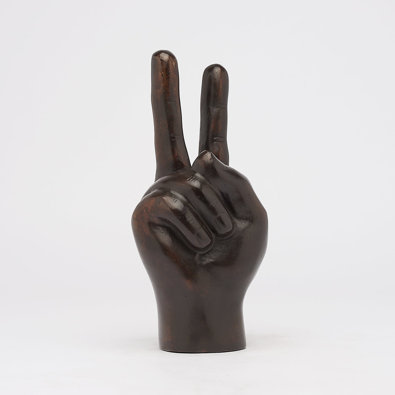 Hand Peace Brown Brass