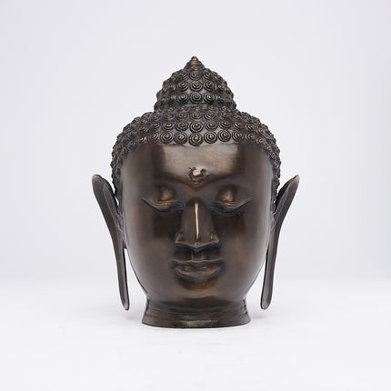 Buddha Head Brown Bronze Myanmar