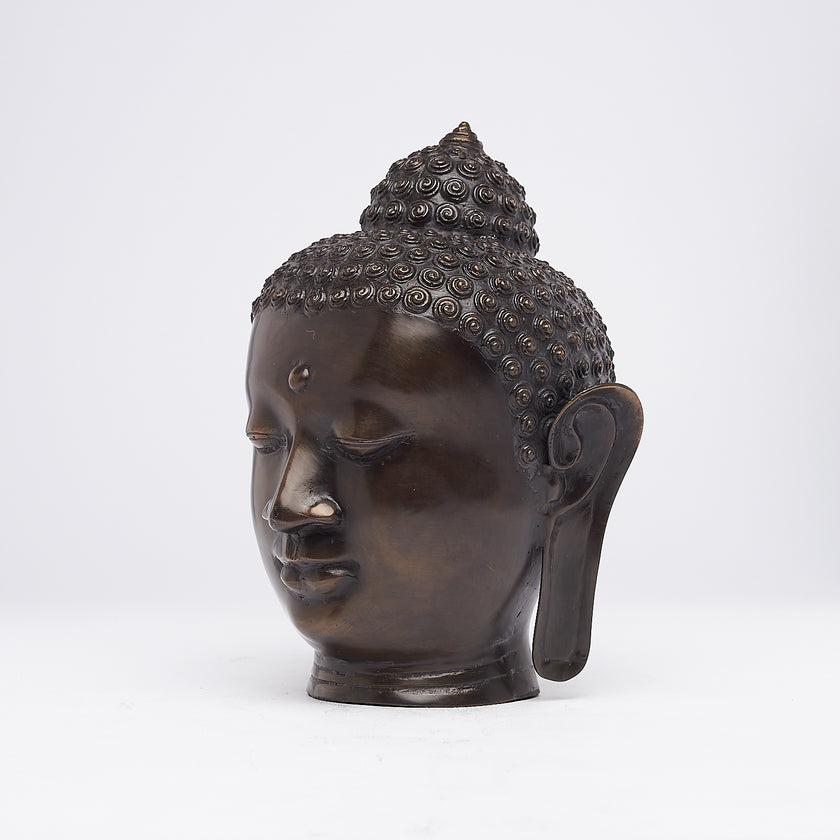 Buddha Head Brown Bronze Myanmar