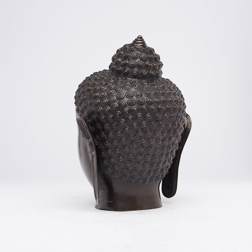 Buddha Head Brown Bronze Myanmar