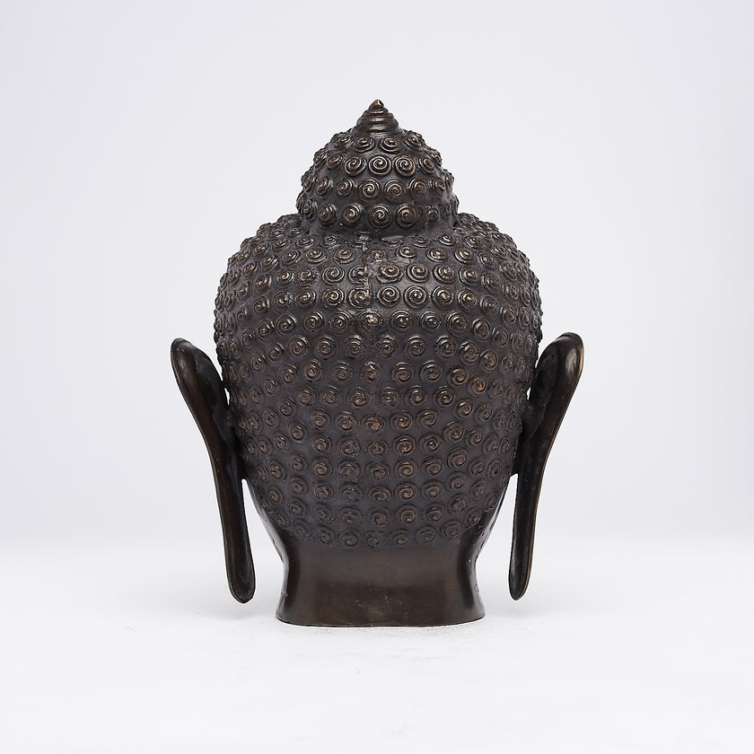 Buddha Head Brown Bronze Myanmar