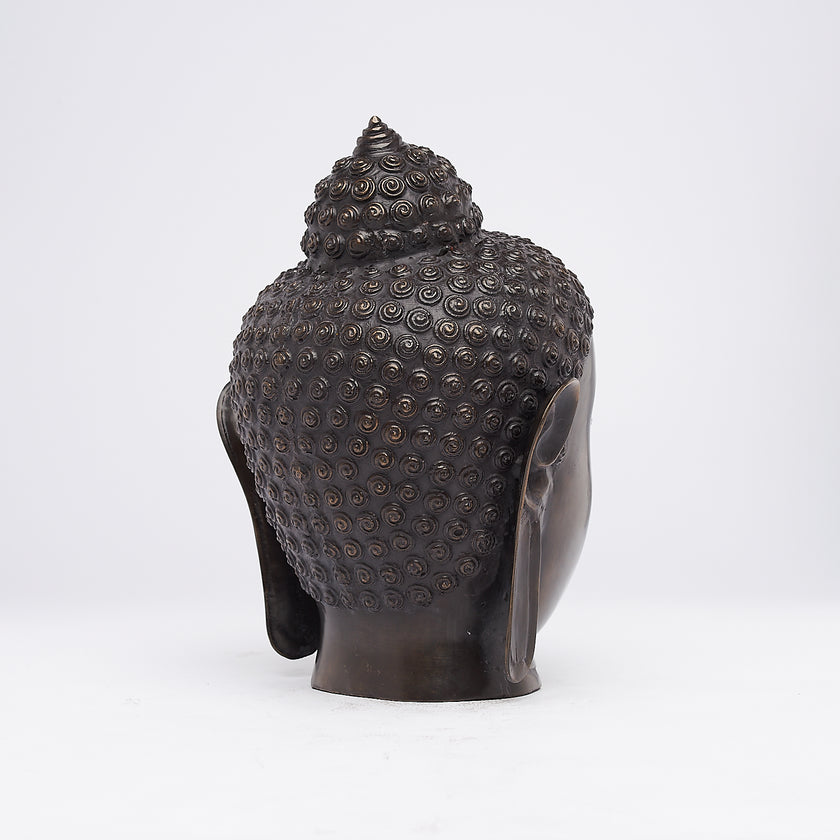 Buddha Head Brown Bronze Myanmar